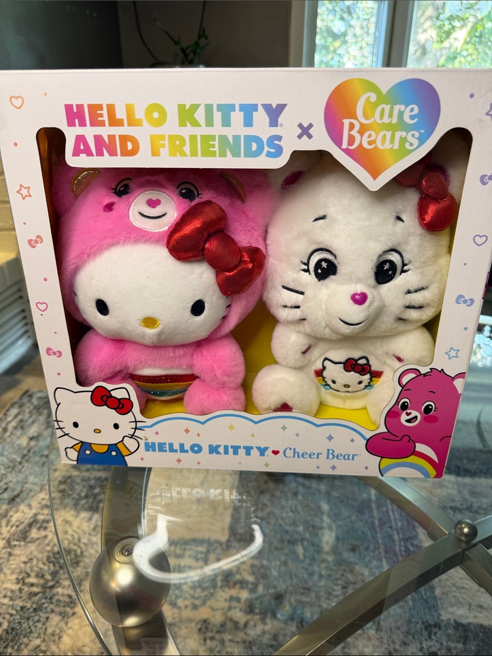 NIB Hello Kitty x Care Bears Cheer Bear Plush Set Duo ✨